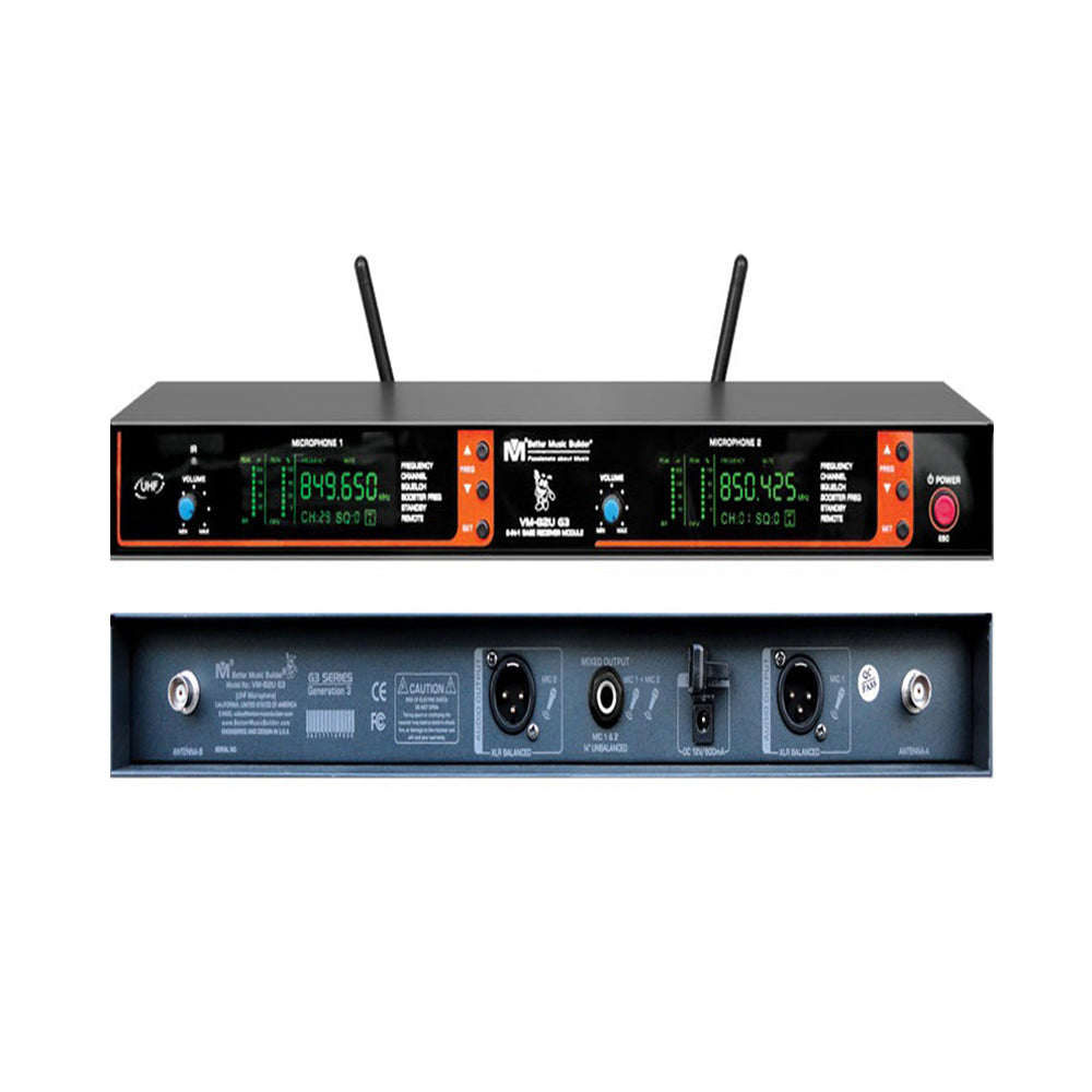 Better Music Builder (M) VM-82U G3  Dual Channel UHF Wireless Microphone