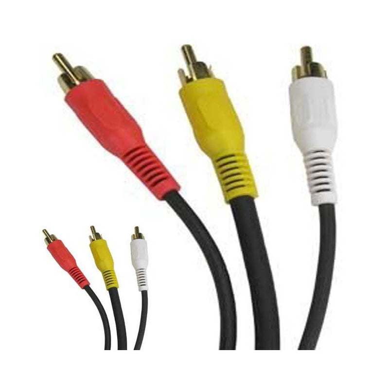 12Ft 3RCA (Coax Video+2 Audio) AV Cable Gold Plated