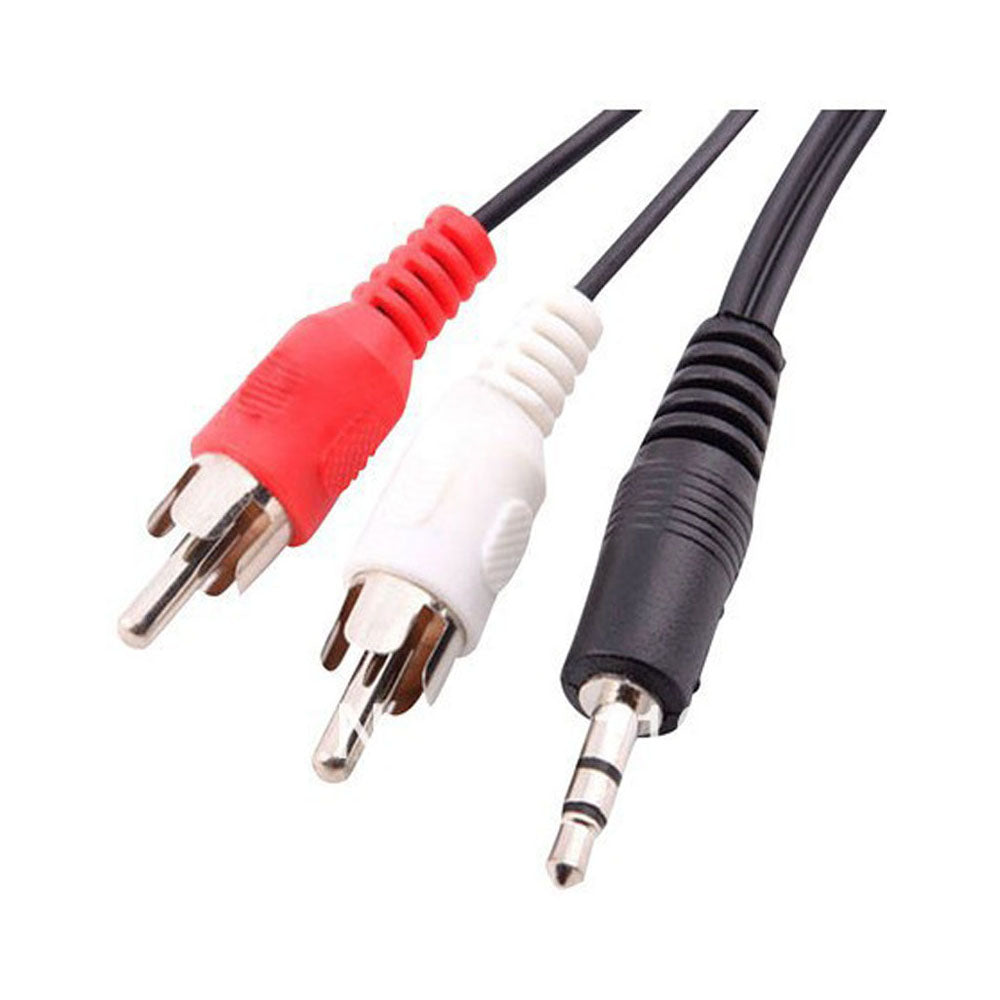 3Ft 3.5mm Stereo Plug to 2xRCA-M Cable