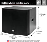 Better Music Builder (M) DFS-118 SUB Bass Powered Subwoofer 2000 Watts