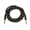 15ft Cloth Series 1/4 inch TS Male 20AWG Instrument Cable - Black & Gold