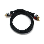 3ft Premium 2 RCA Plug/2 RCA Plug M/M 22AWG Cable - Black