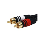 6ft Premium 2 RCA Plug/2 RCA Plug M/M 22AWG Cable - Black