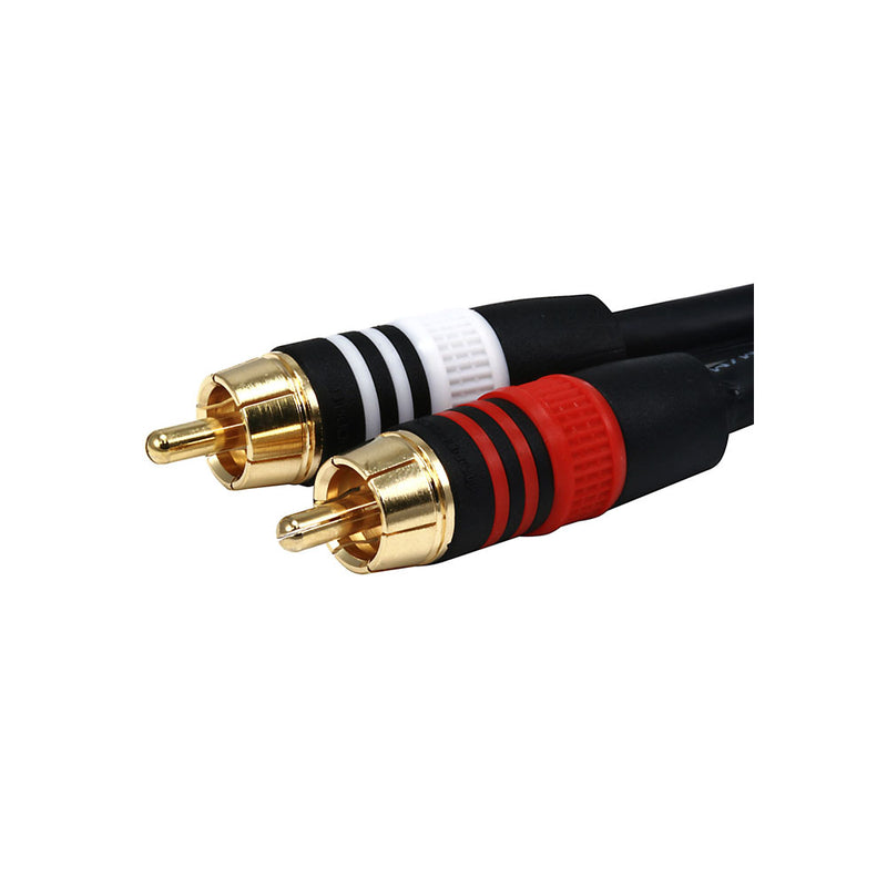 1.5ft Premium 2 RCA Plug/2 RCA Plug M/M 22AWG Cable - Black