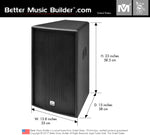 Better Music Builder (M) DFS-812 Beta 2-Way Full Range Speaker 1000W (Pair)