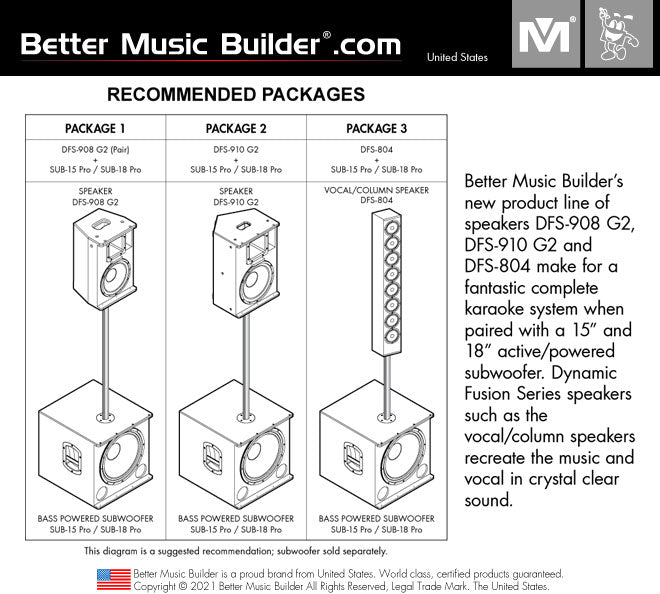 Better Music Builder (M) DFS-804 Vocal / Column Speaker 600 Watts (Single)