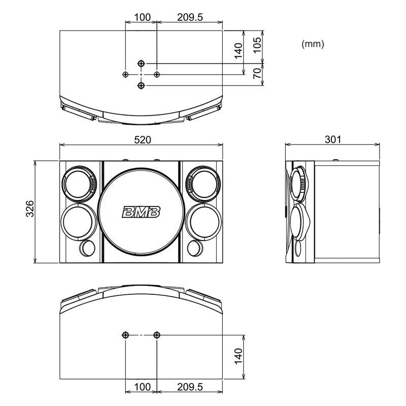 BMB CSE-310II 500W 10" 3-Way Karaoke Speakers (Pair)