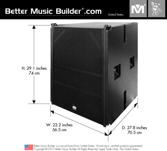 Better Music Builder (M) R-18 Active/Powered Subwoofer 1200W (Line Array)